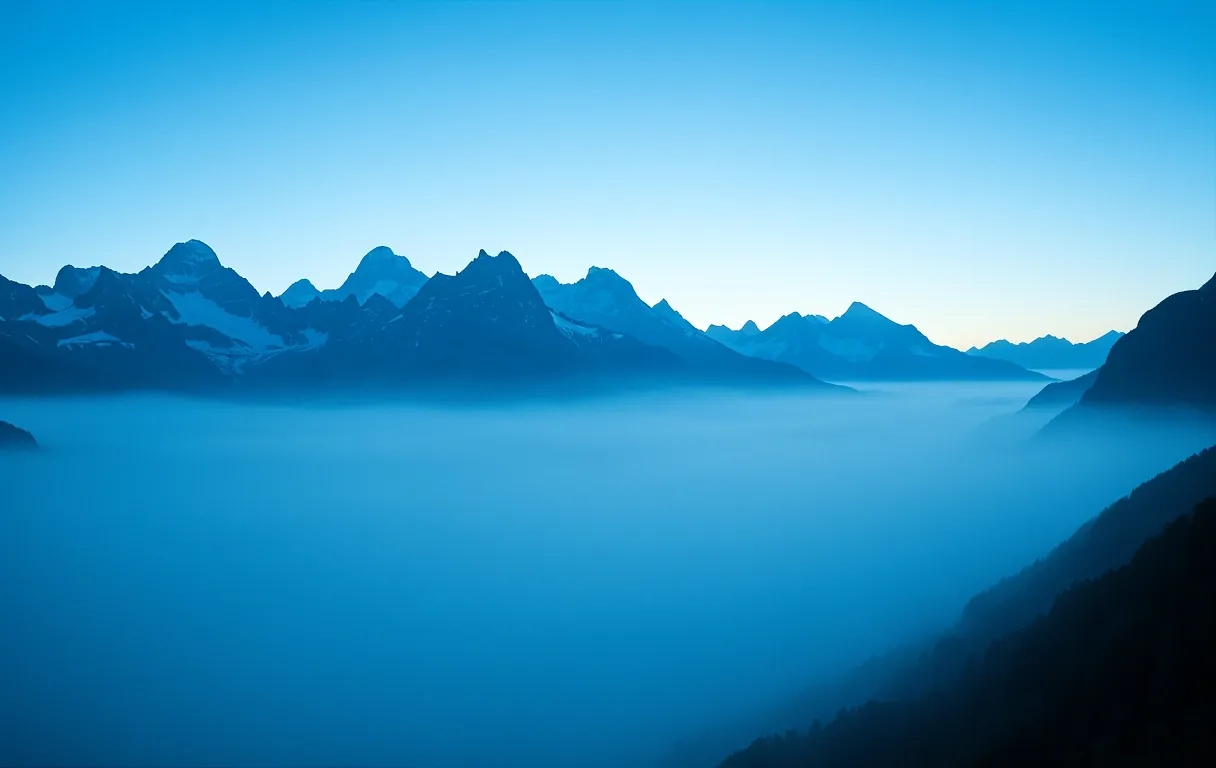 Walliser Alpen im Nebel